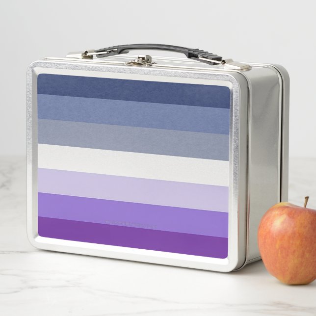 SlipperyJoe's Butch Lesbian Pride Flag gay gifts L Metal Lunch Box (In Situ)