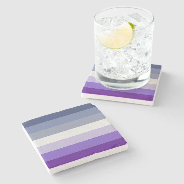 SlipperyJoe's Butch Lesbian Pride Flag represent b Stone Coaster (Side)