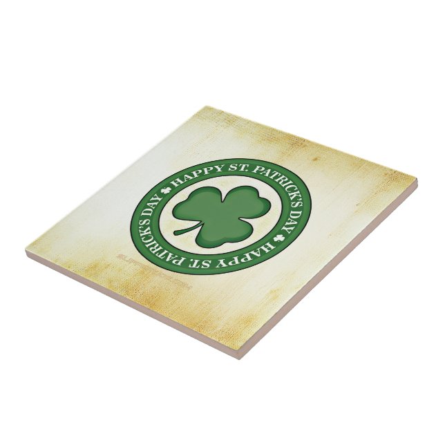 SlipperyJoe's celebrating Saint Patrick's Day Iris Ceramic Tile (Side)