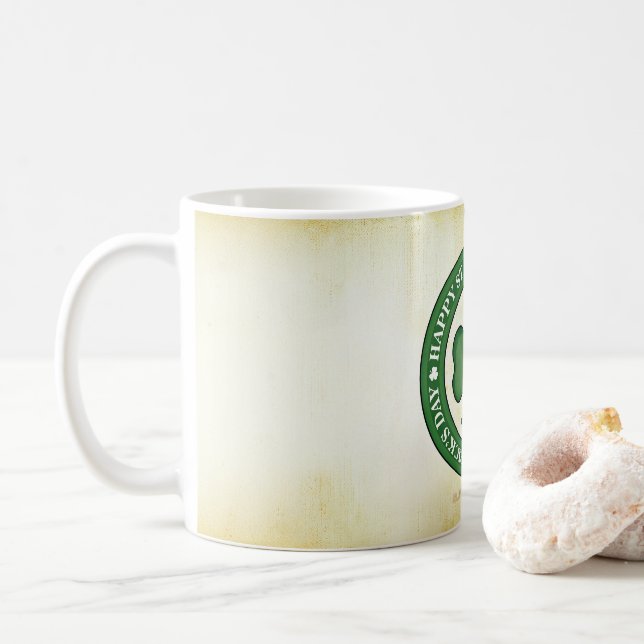 SlipperyJoe's celebrating Saint Patrick's Day Iris Coffee Mug (With Donut)
