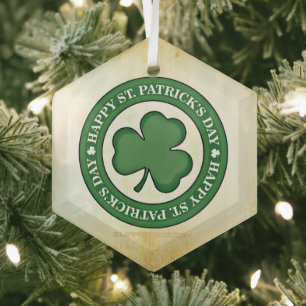 SlipperyJoe's celebrating Saint Patrick's Day Iris Glass Tree Decoration