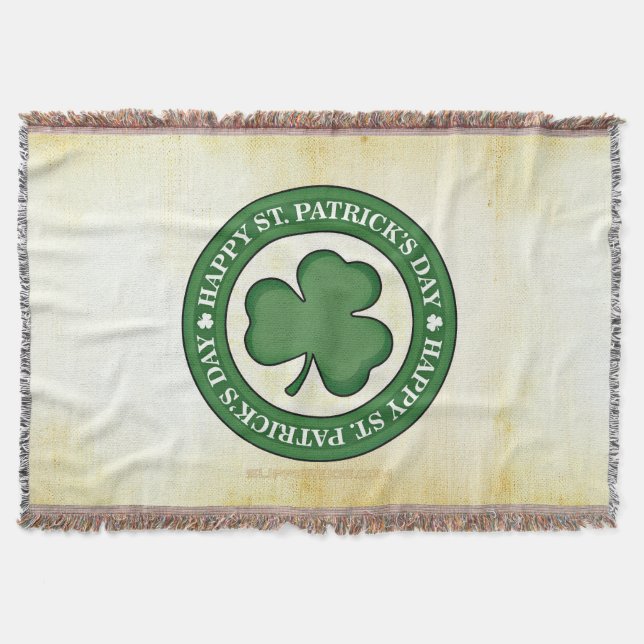 SlipperyJoe's celebrating Saint Patrick's Day Iris Throw Blanket (Front)