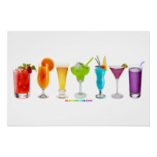 SlipperyJoe's Cheers alcohol cocktail pride neon c Poster