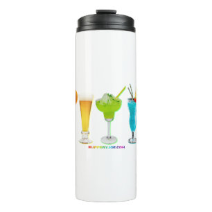 SlipperyJoe's Cheers alcohol cocktail pride neon c Thermal Tumbler