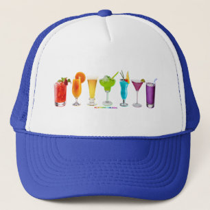 SlipperyJoe's Cheers alcohol cocktail pride neon c Trucker Hat