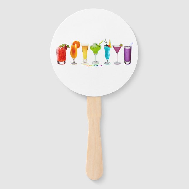SlipperyJoe's cheers alcohol cocktails LGBTQIA gay Hand Fan (Front)