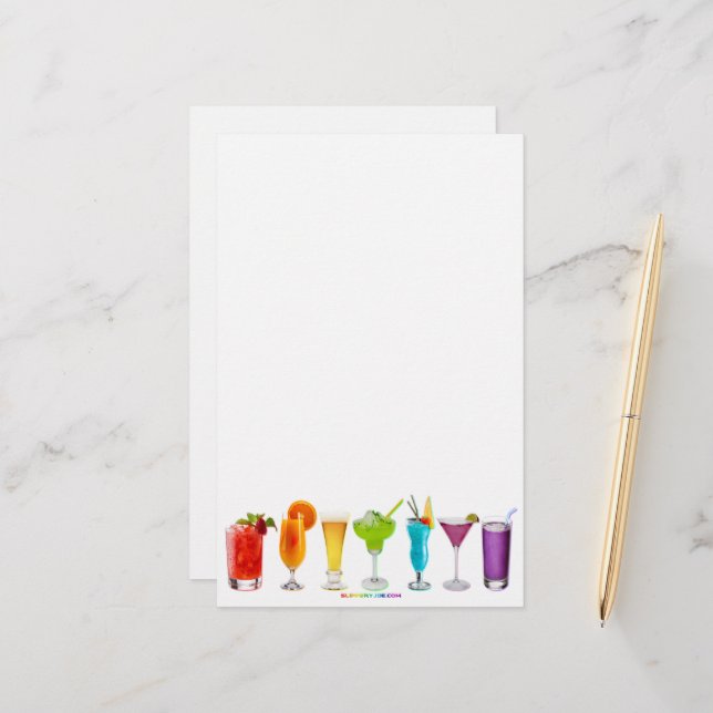 SlipperyJoe's cheers alcohol cocktails LGBTQIA gay Stationery (Front/Back In Situ)