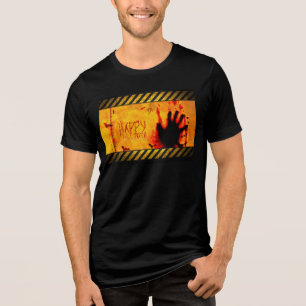 SlipperyJoe's chilling Halloween scene bats dark e Tri-Blend Shirt