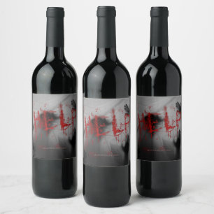 SlipperyJoe's chilling horror-themed visual thick Wine Label