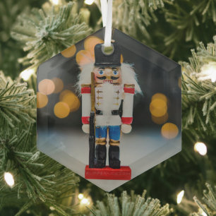SlipperyJoe's Christmas classic nutcracker ornamen Glass Tree Decoration