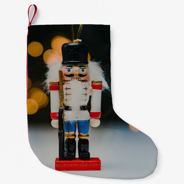 SlipperyJoe's Christmas classic nutcracker ornamen Small Christmas Stocking (Front)