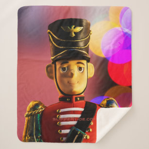 SlipperyJoe's Christmas classic toy soldier friend Sherpa Blanket