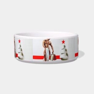 SlipperyJoe's Christmas shopping white paper spira Bowl