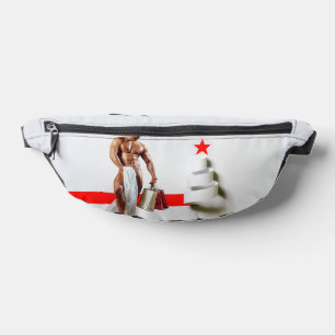 SlipperyJoe's Christmas shopping white paper spira Bum Bags
