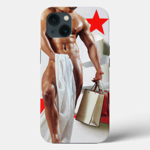 SlipperyJoe's Christmas shopping white paper spira iPhone 13 Case