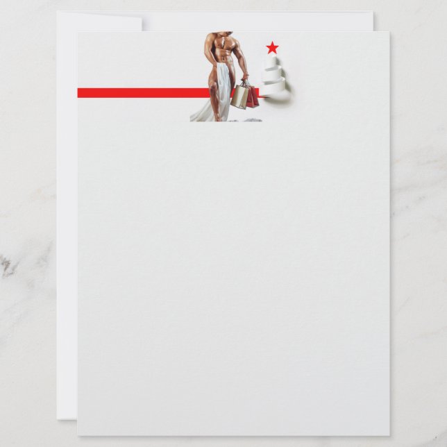 SlipperyJoe's Christmas shopping white paper spira Custom Letterhead (Front)