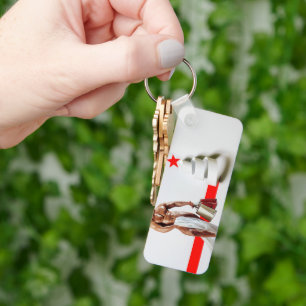 SlipperyJoe's Christmas shopping white paper spira Key Ring