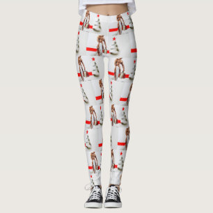 SlipperyJoe's Christmas shopping white paper spira Leggings