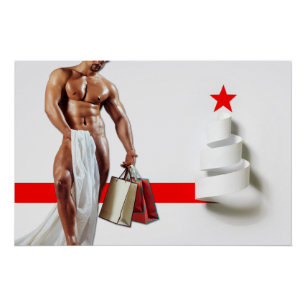 SlipperyJoe's Christmas shopping white paper spira Poster