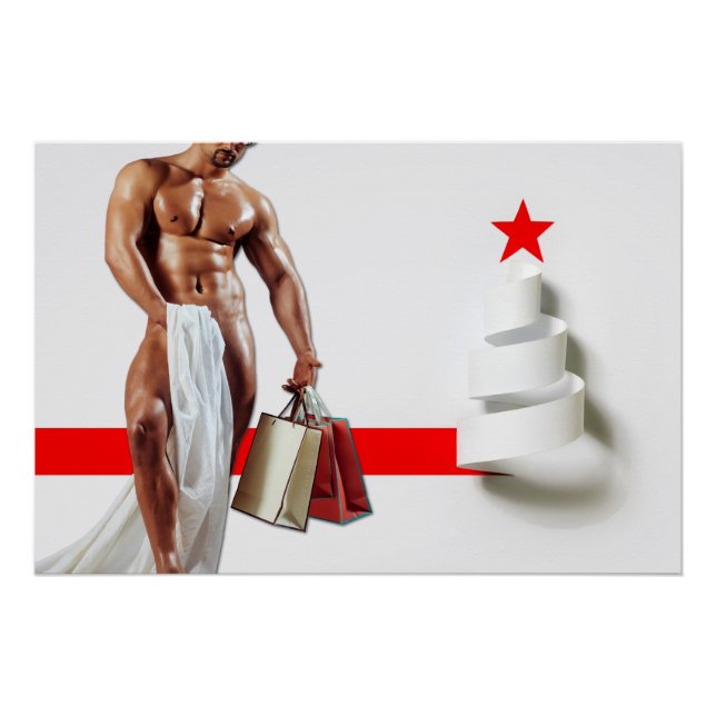 SlipperyJoe's Christmas shopping white paper spira Poster (Front)