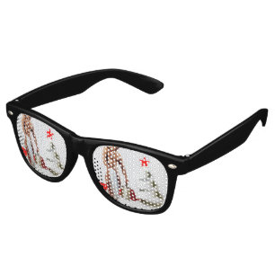SlipperyJoe's Christmas shopping white paper spira Retro Sunglasses