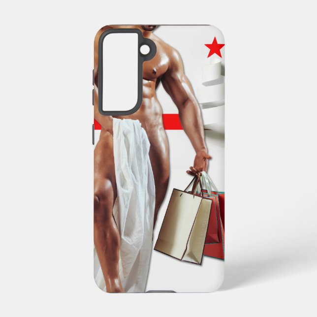 SlipperyJoe's Christmas shopping white paper spira Samsung Galaxy S21 Case (Back)