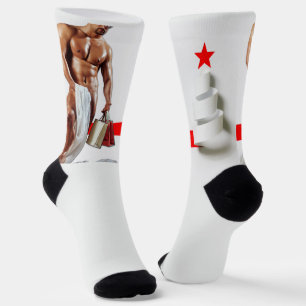 SlipperyJoe's Christmas shopping white paper spira Socks