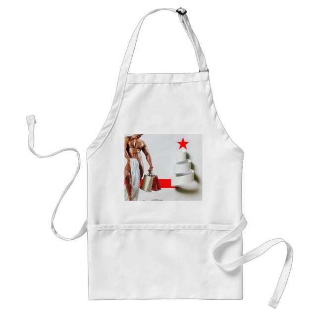 SlipperyJoe's Christmas shopping white paper spira Standard Apron (Front)