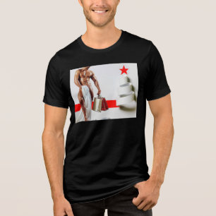 SlipperyJoe's Christmas shopping white paper spira Tri-Blend Shirt