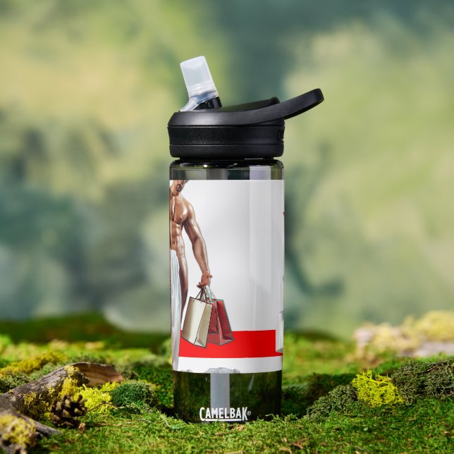 SlipperyJoe's Christmas shopping white paper spira Water Bottle (Outdoor)