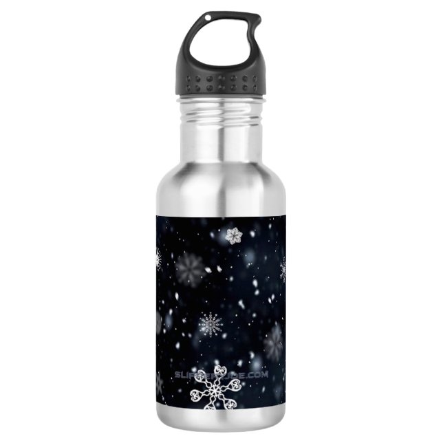 SlipperyJoe's Christmas winter magical peaceful at 532 Ml Water Bottle (Front)