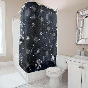 SlipperyJoe's Christmas winter magical peaceful at Shower Curtain