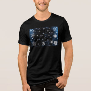 SlipperyJoe's Christmas winter magical peaceful at Tri-Blend Shirt