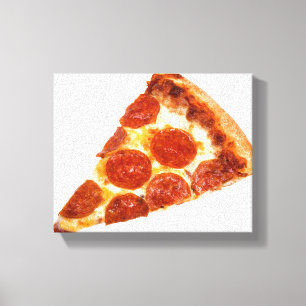 SlipperyJoe's classic pepperoni pizza slice melted Canvas Print