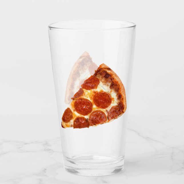 SlipperyJoe's classic pepperoni pizza slice melted Glass (Front)