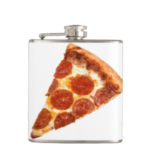 SlipperyJoe's classic pepperoni pizza slice melted Hip Flask