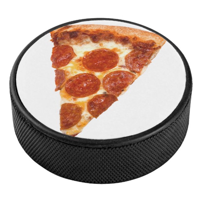 SlipperyJoe's classic pepperoni pizza slice melted Hockey Puck (3/4)