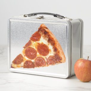 SlipperyJoe's classic pepperoni pizza slice melted Metal Lunch Box