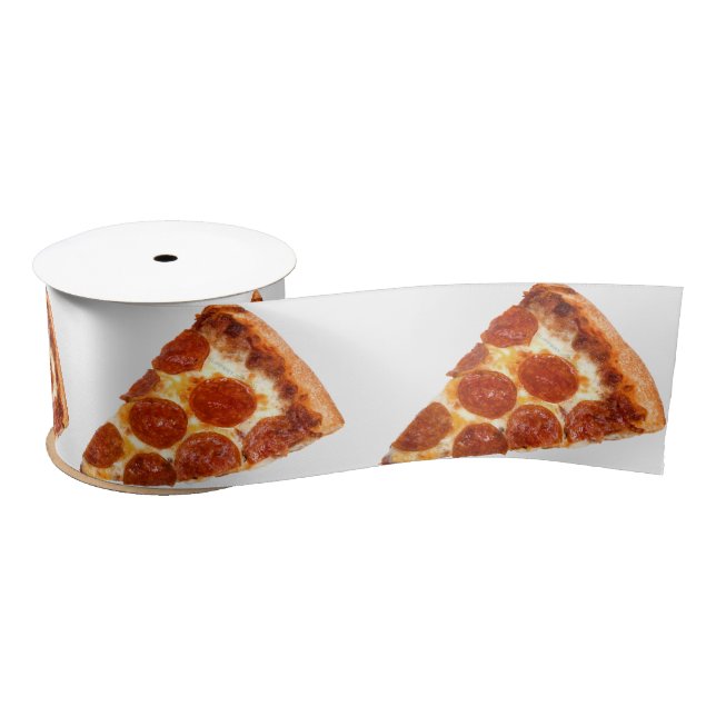 SlipperyJoe's classic pepperoni pizza slice melted Satin Ribbon (Spool)