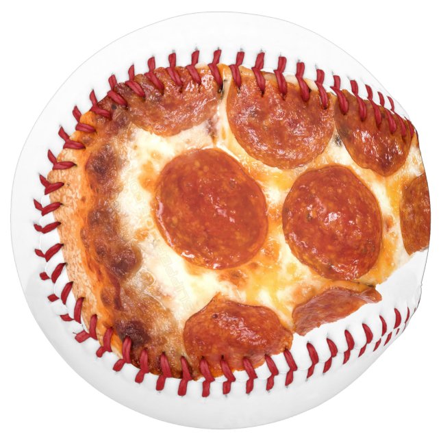 SlipperyJoe's classic pepperoni pizza slice melted Softball (Front Left)