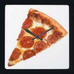 SlipperyJoe's classic pepperoni pizza slice melted Square Wall Clock<br><div class="desc">SlipperyJoe's classic pepperoni pizza slice melted cheese curled meat slices delicious food flavorful harmonious flavour blend mouth-watering crust artistic gay gifts LGBTQIA artistic gooey mozzarella appears slightly browned golden-brown crust crispy texture late-night craving saucy</div>
