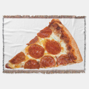 SlipperyJoe's classic pepperoni pizza slice melted Throw Blanket
