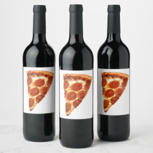 SlipperyJoe's classic pepperoni pizza slice melted Wine Label