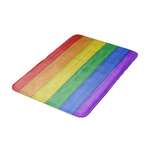 SlipperyJoe's classic rainbow tactile handcrafted Bath Mat