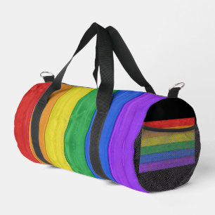 SlipperyJoe's classic rainbow tactile handcrafted Duffle Bag