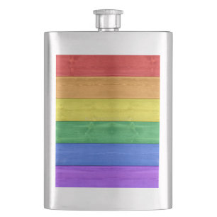 SlipperyJoe's classic rainbow tactile handcrafted  Hip Flask