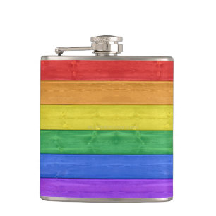 SlipperyJoe's classic rainbow tactile handcrafted Hip Flask