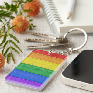 SlipperyJoe's classic rainbow tactile handcrafted  Key Ring