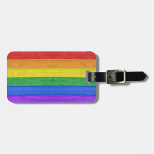 SlipperyJoe's classic rainbow tactile handcrafted Luggage Tag