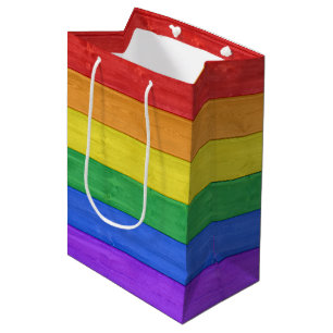 SlipperyJoe's classic rainbow tactile handcrafted  Medium Gift Bag